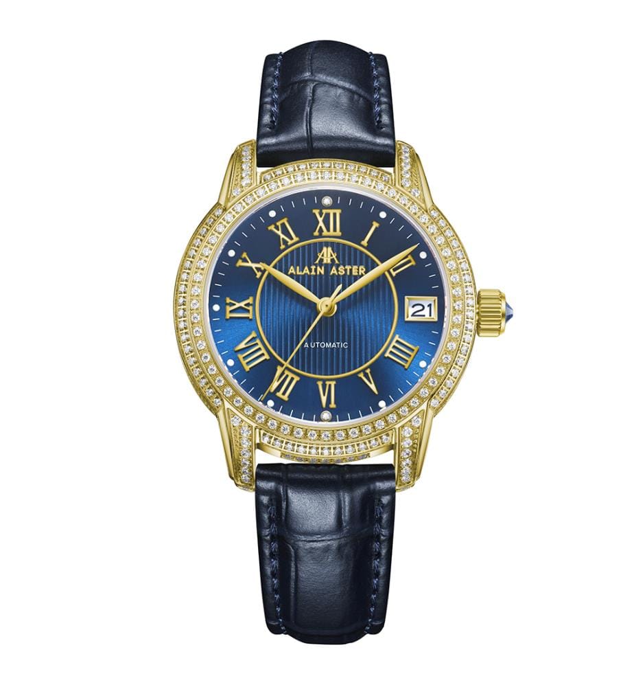 Montre automatique Impératrice en cuir - Bleu
