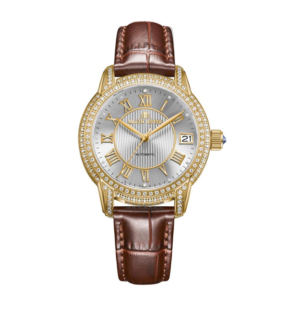 Montre automatique Impératrice en cuir - Marron