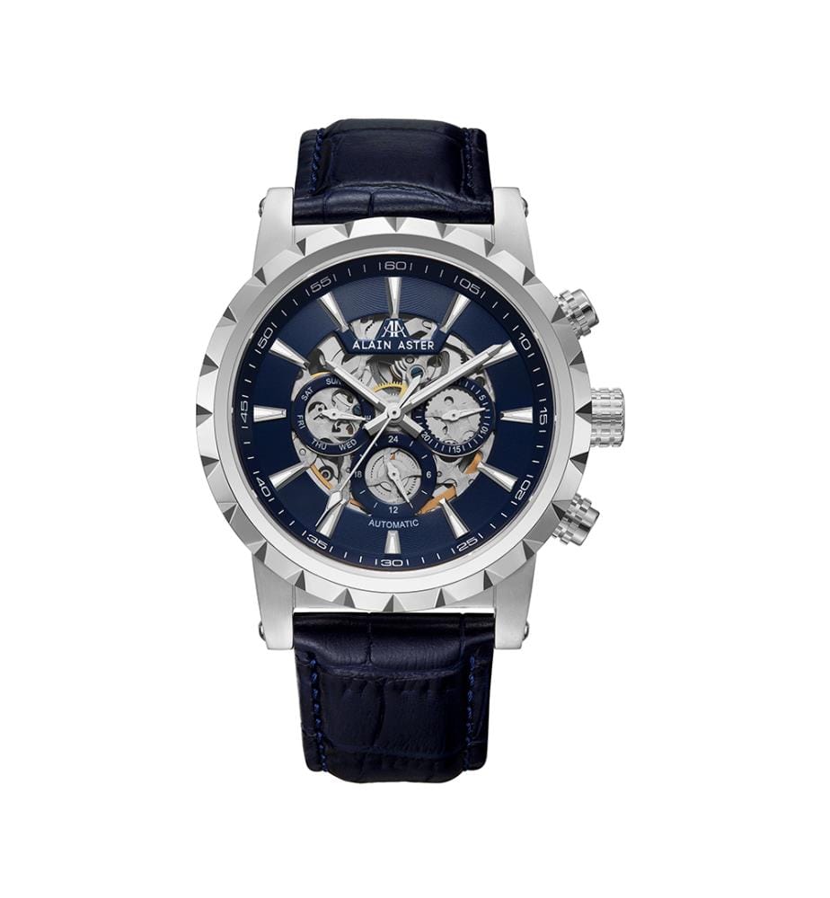 Montre automatique Cosmic en cuir - Bleu