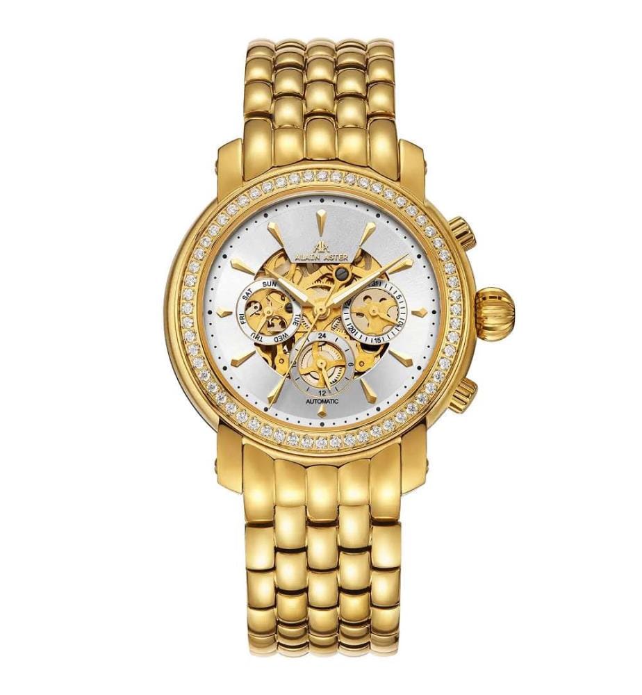Montre automatique en acier inoxydable doré - 39 mm","detected_source_language":"EN