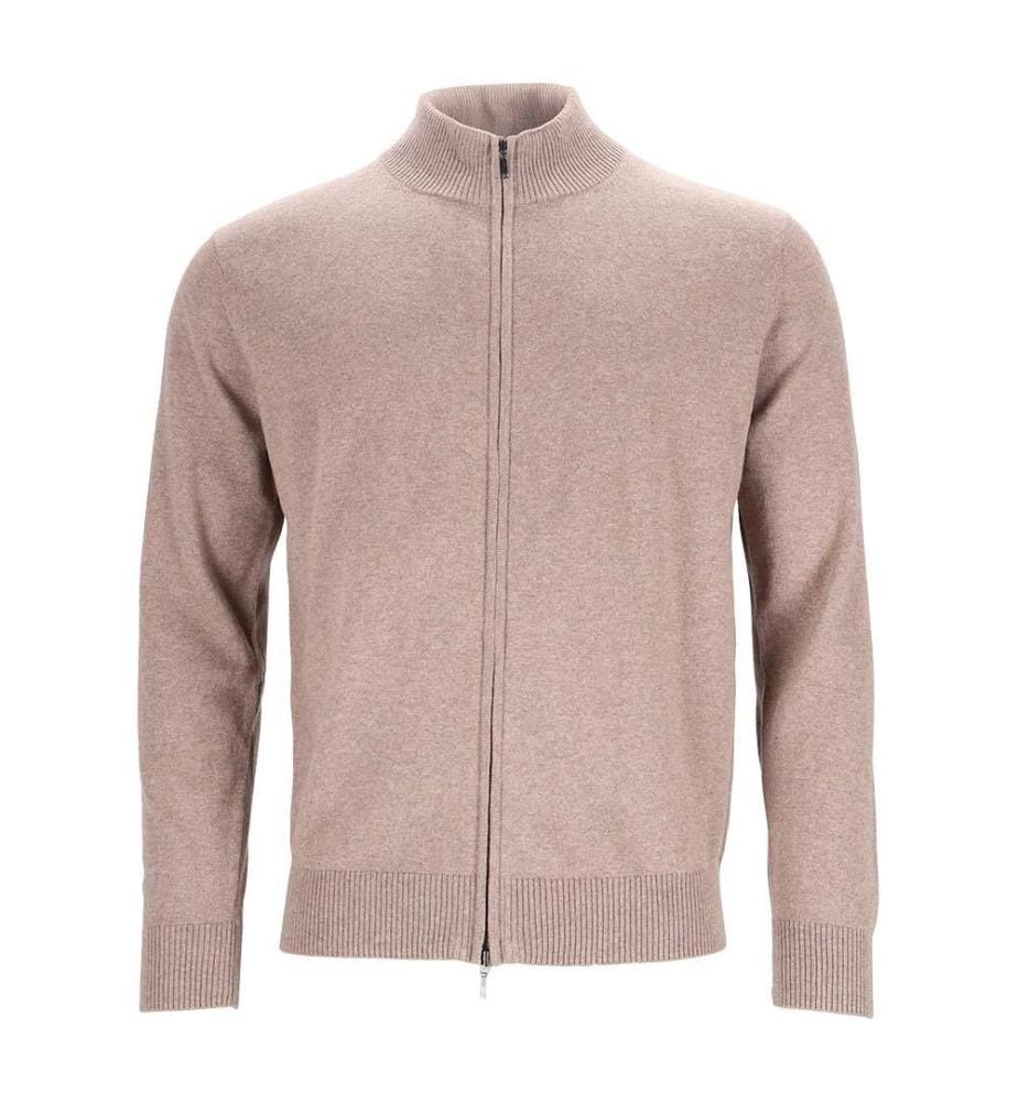 Cardigan zippé - Beige naturel mélangé