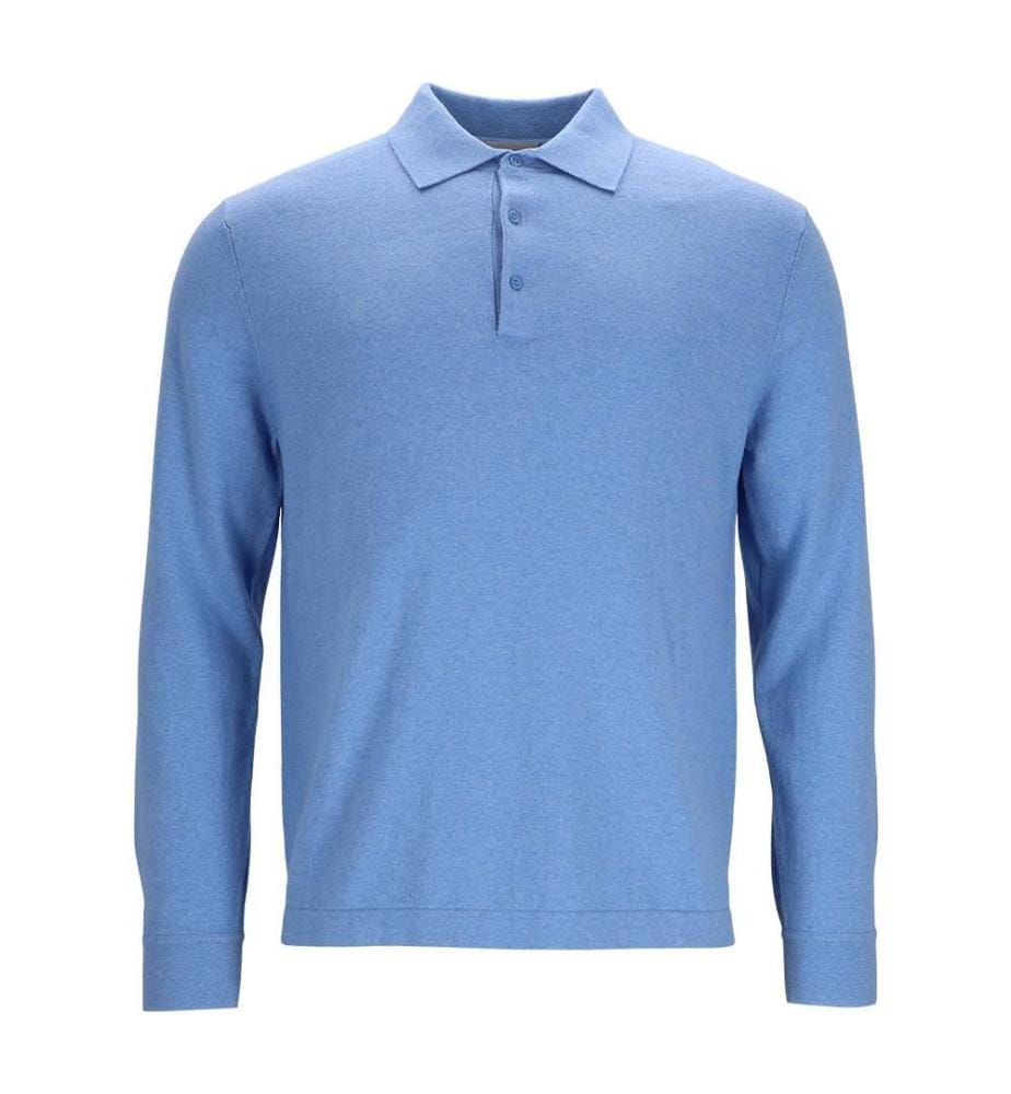 Polo manches longues - Bleu Clair