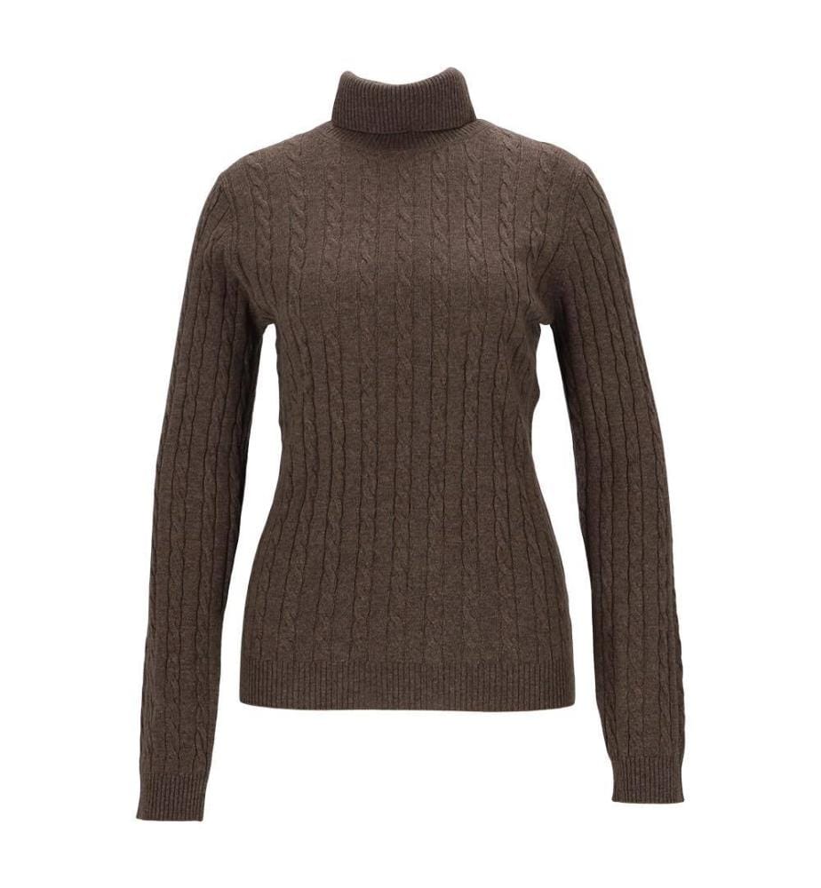 Pull col roulé - Brun