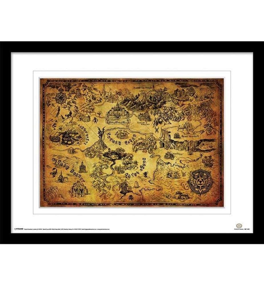 The Legend Of Zelda - Impression encadrée HYRULE MAP