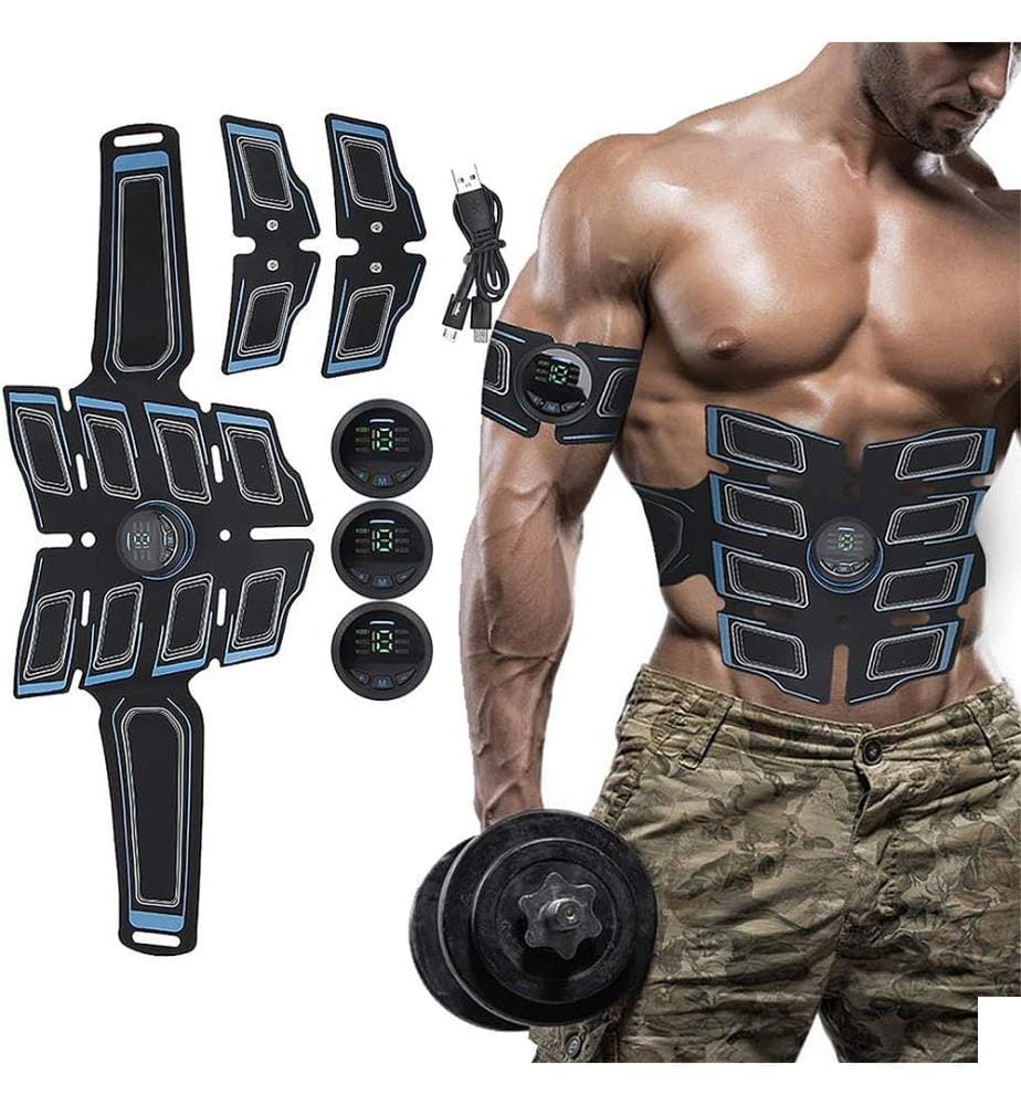 Stimulateur musculaire et ceinture de massage D20 x 1,5 x 22 cm - Bleu
