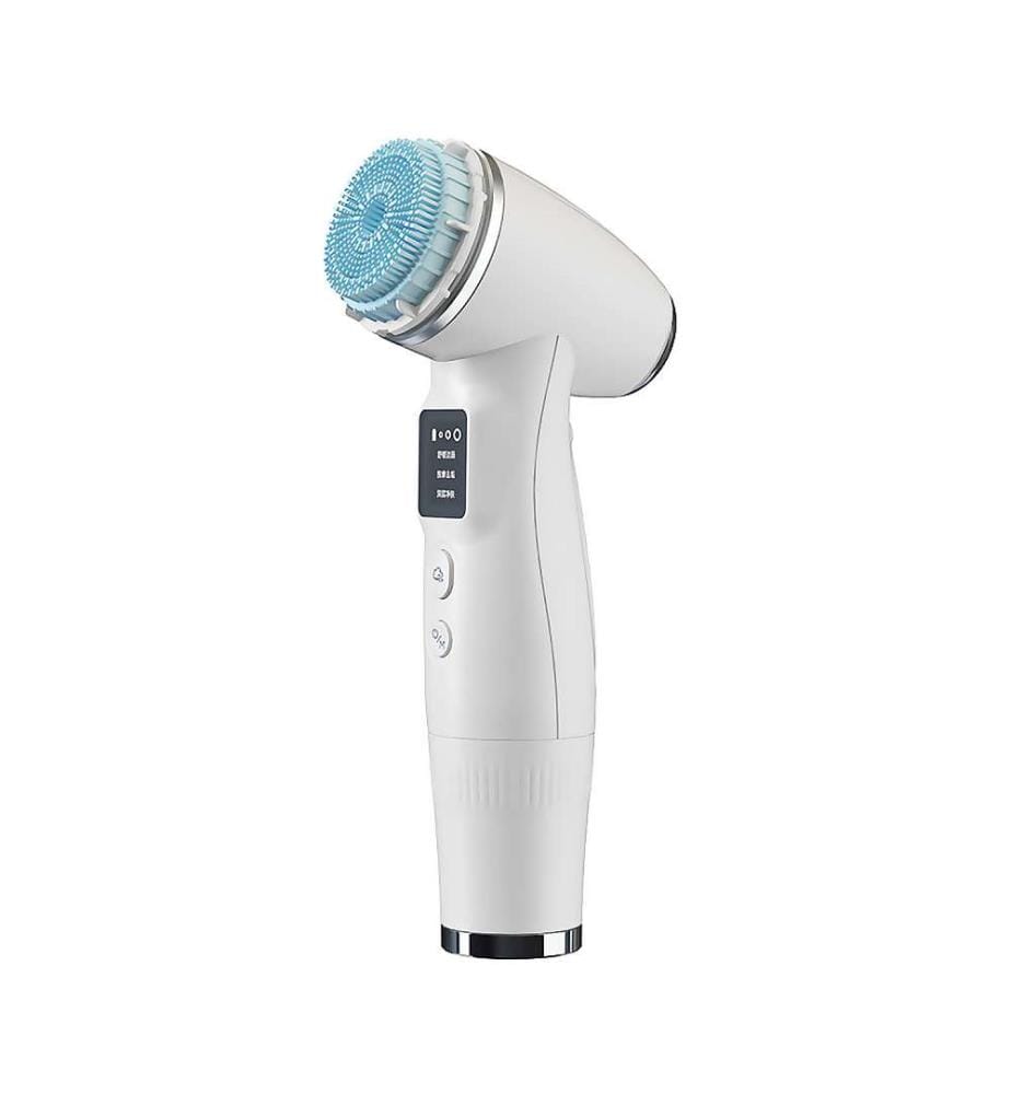 Skin Scrubber brosse électrique nettoyante, exfoliante et massante pour le visage 2 têtes - Blanc