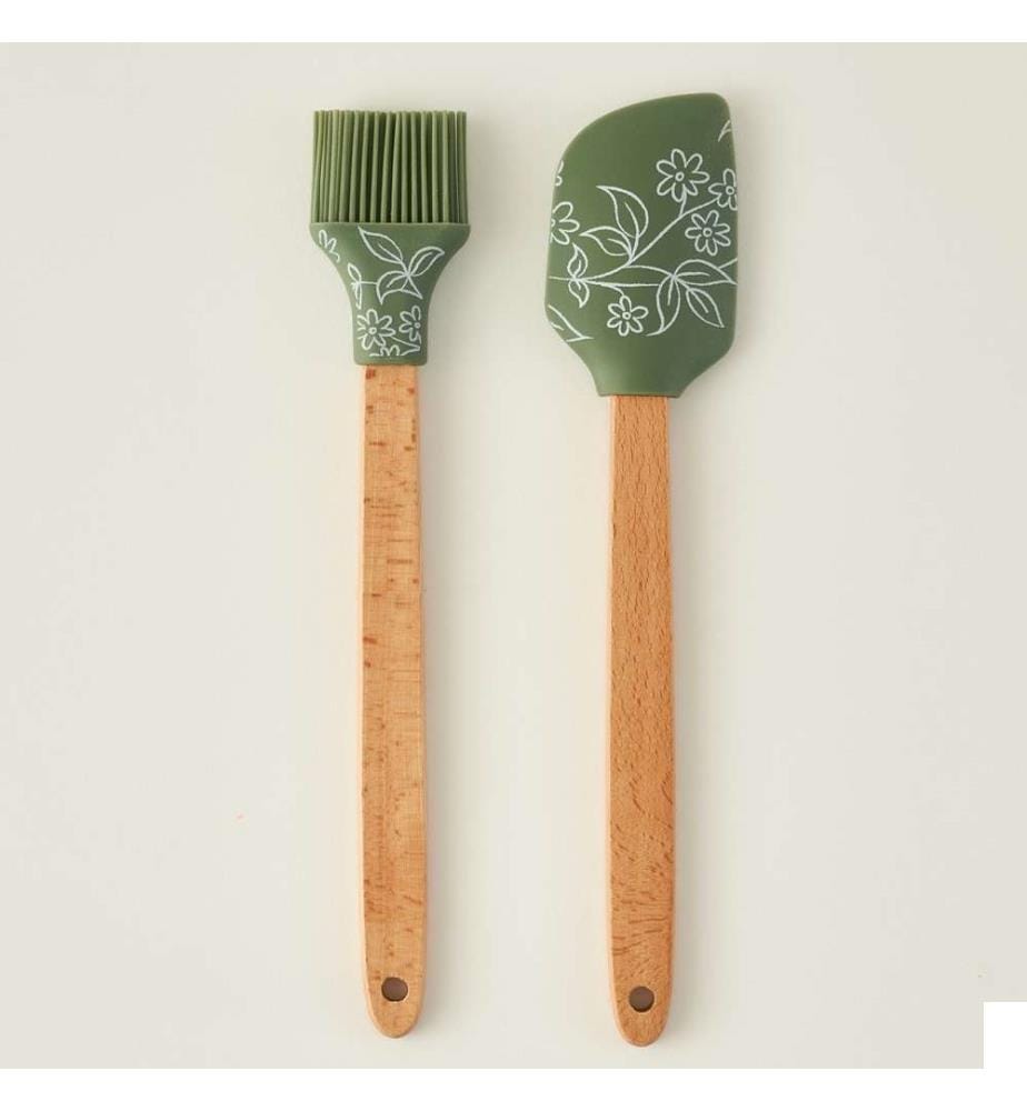 Set de préparation 2 pièces en silicone Floral
