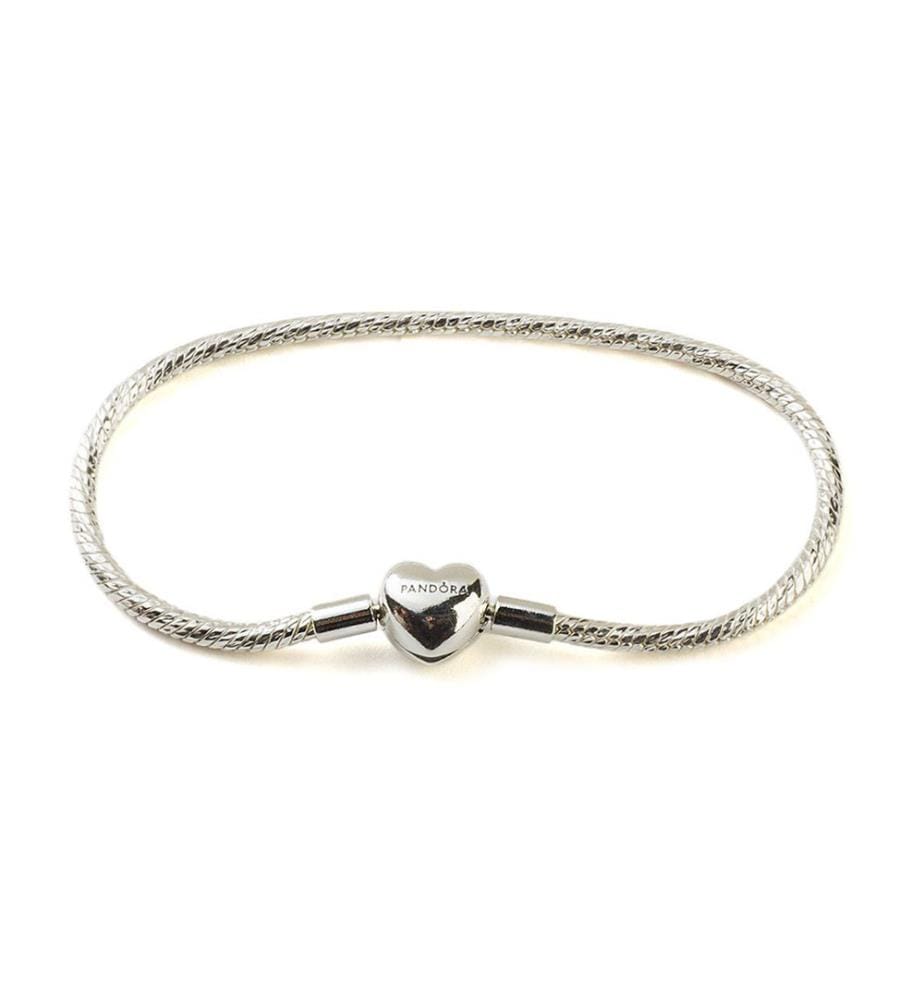 Bracelet Chaîne Serpent avec Maillons Facettés et Fermoir Cur - Silver