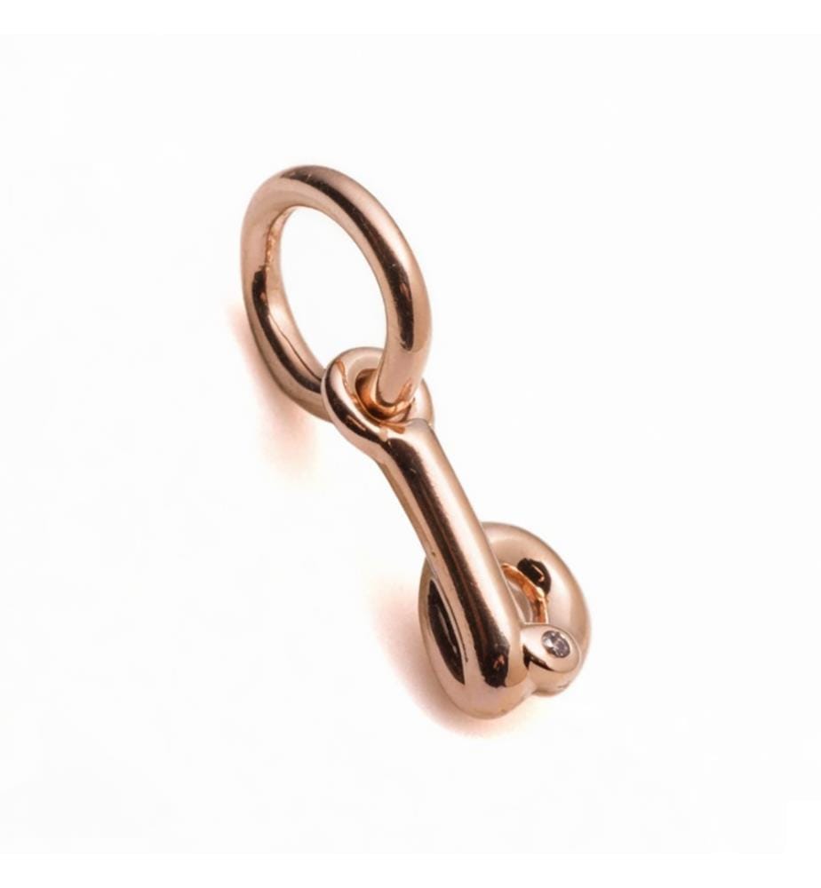 Charm Lettre B Script - Rose Golden