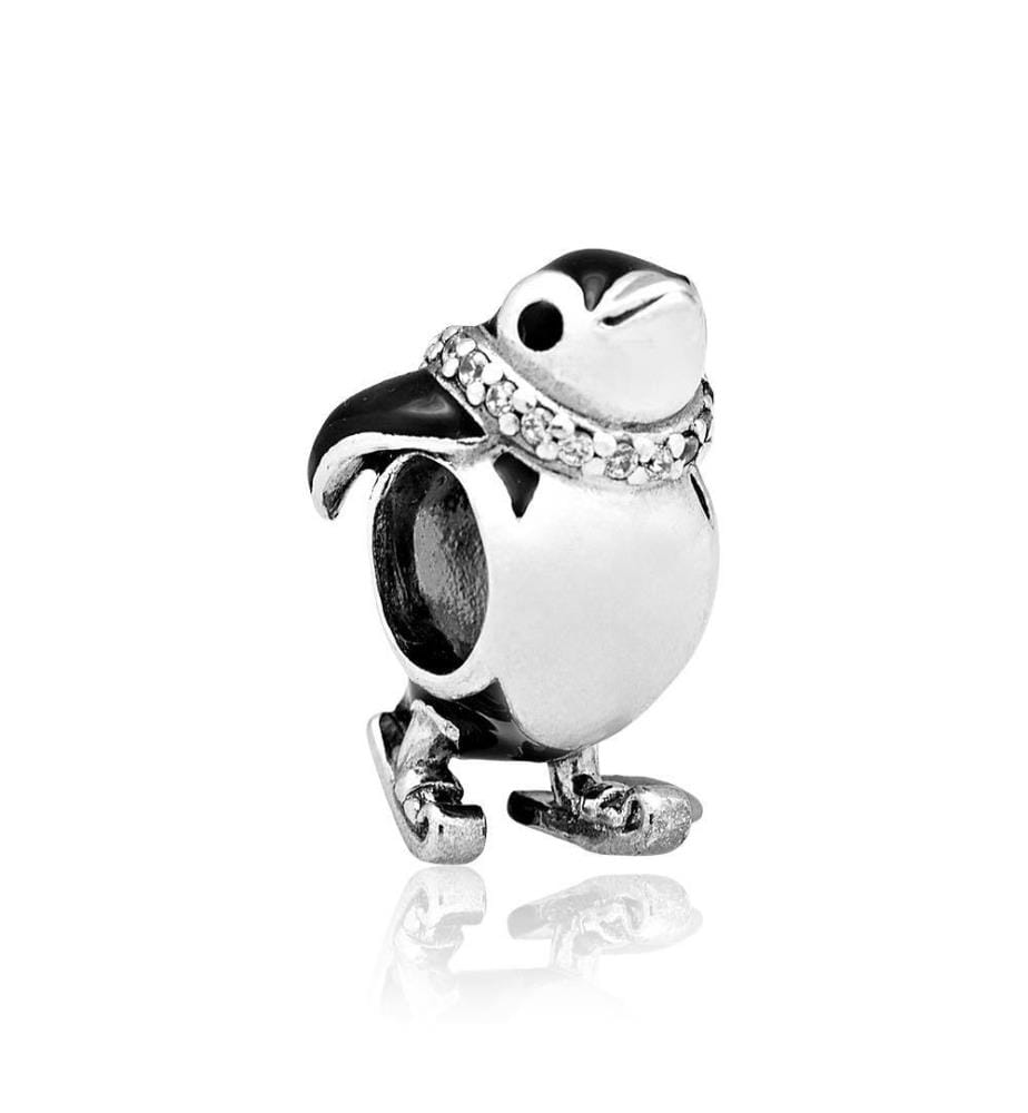 Charm Pingouin à Ski - Argent 925/1000e
