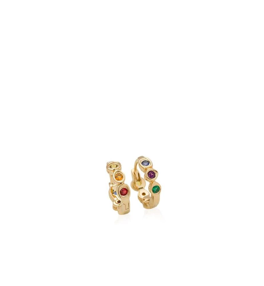 Boucles d'oreilles Gold Moments x Marvel The Avengers Infinity-Stones - Multicolore