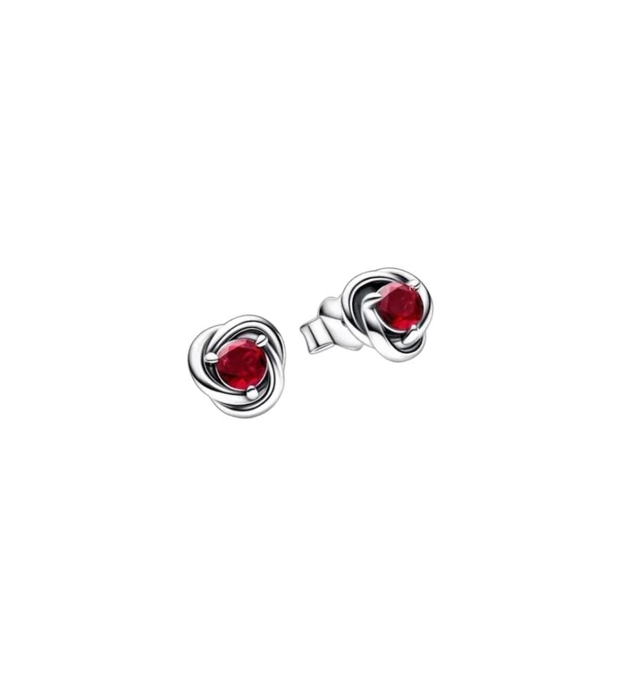 Boucles d'oreilles - Rouge & Argent