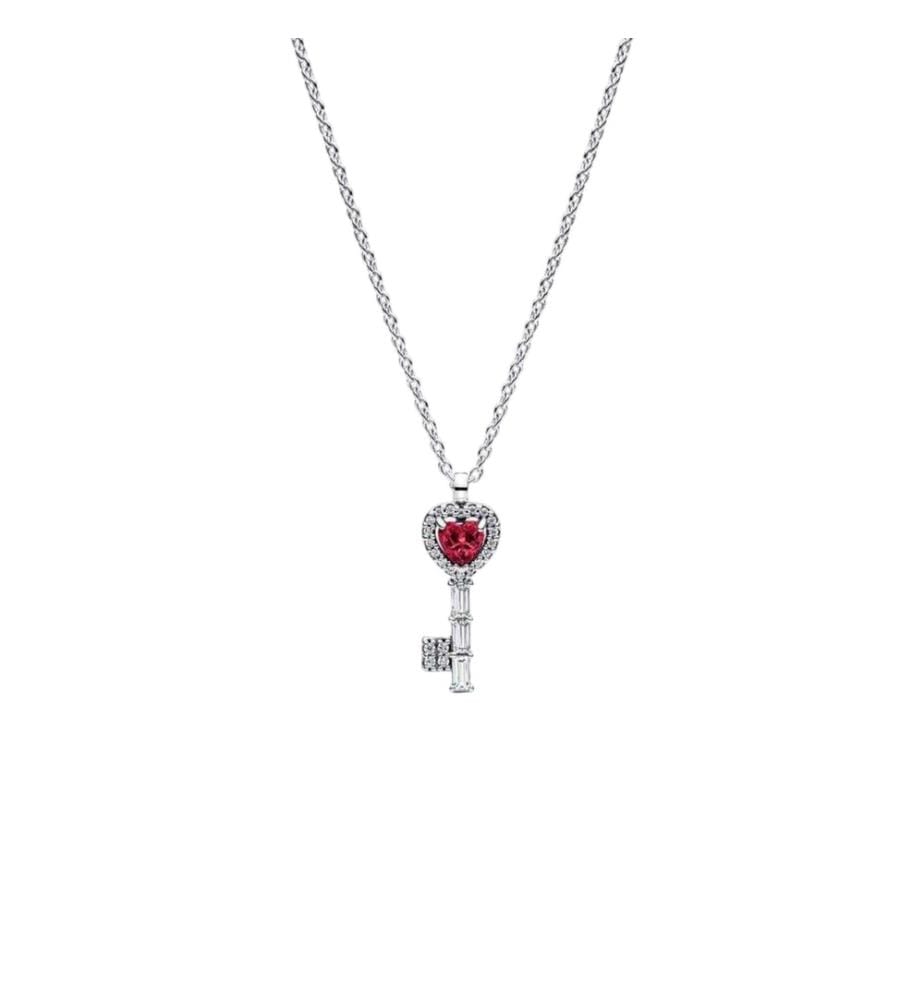 Collier Heart Key - Argent