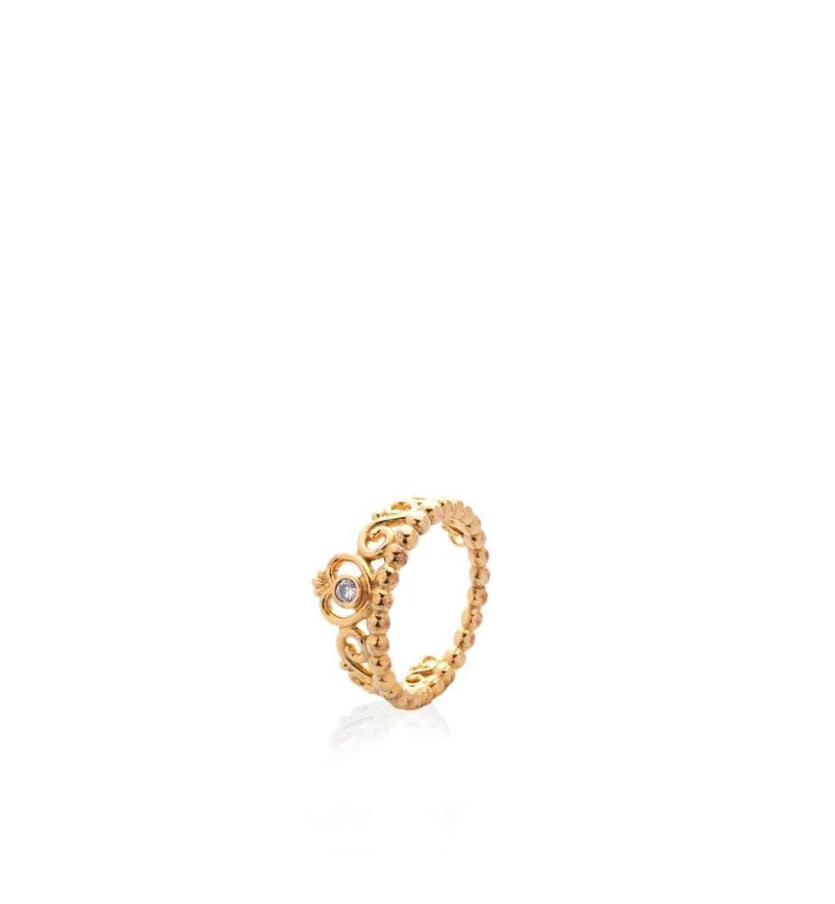 Pandora Bague diadème avec zircon cubique transparent - Argent/Or