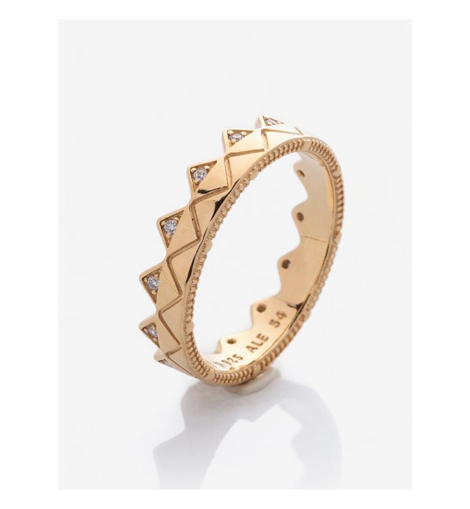 Pandora Bague en argent avec couronne de zirconium - Tonalité or