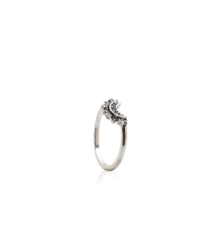 Moments Celestial Blue Sparkling Moon Ring - Bleu