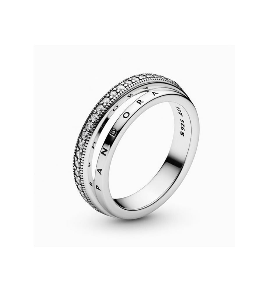 Pandora Triple Band Pavé - Argent