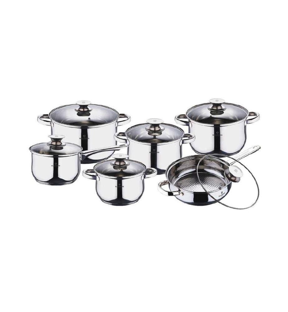 Batterie de Cuisine 12 pièces en acier inoxydable Gourmet Line Shiny
