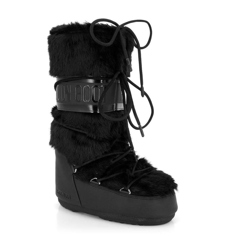 Bottes en fausse fourrure Icon - Noir