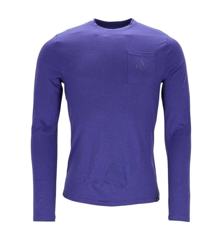 T-shirt à manches longues et poche Ascent merino 200 - Bleu