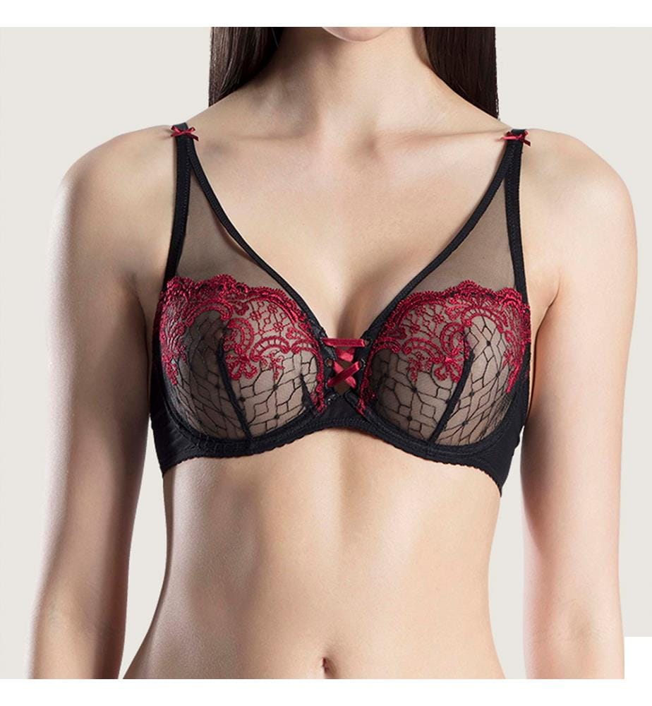 Soutien-gorge Triangle Passion Nocturne - Noir et Rouge