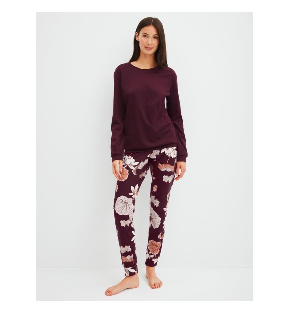 Pyjama à bords-côtes - Black Cherry