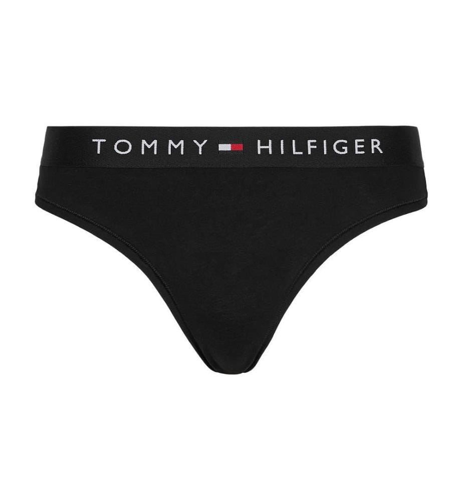 String Logo Waistband Thong - Noir