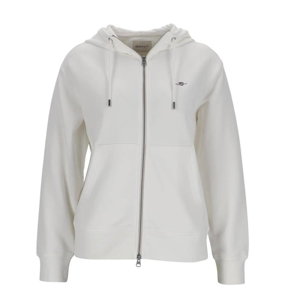 Sweat à capuche zippé Shield - Écru / Blanc Cassé