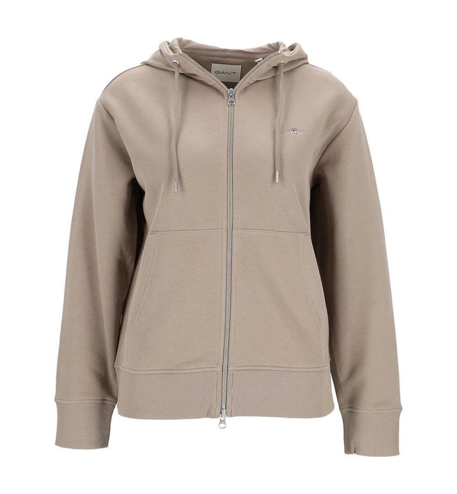 Sweat à capuche zippé Shield - Beige Taupe