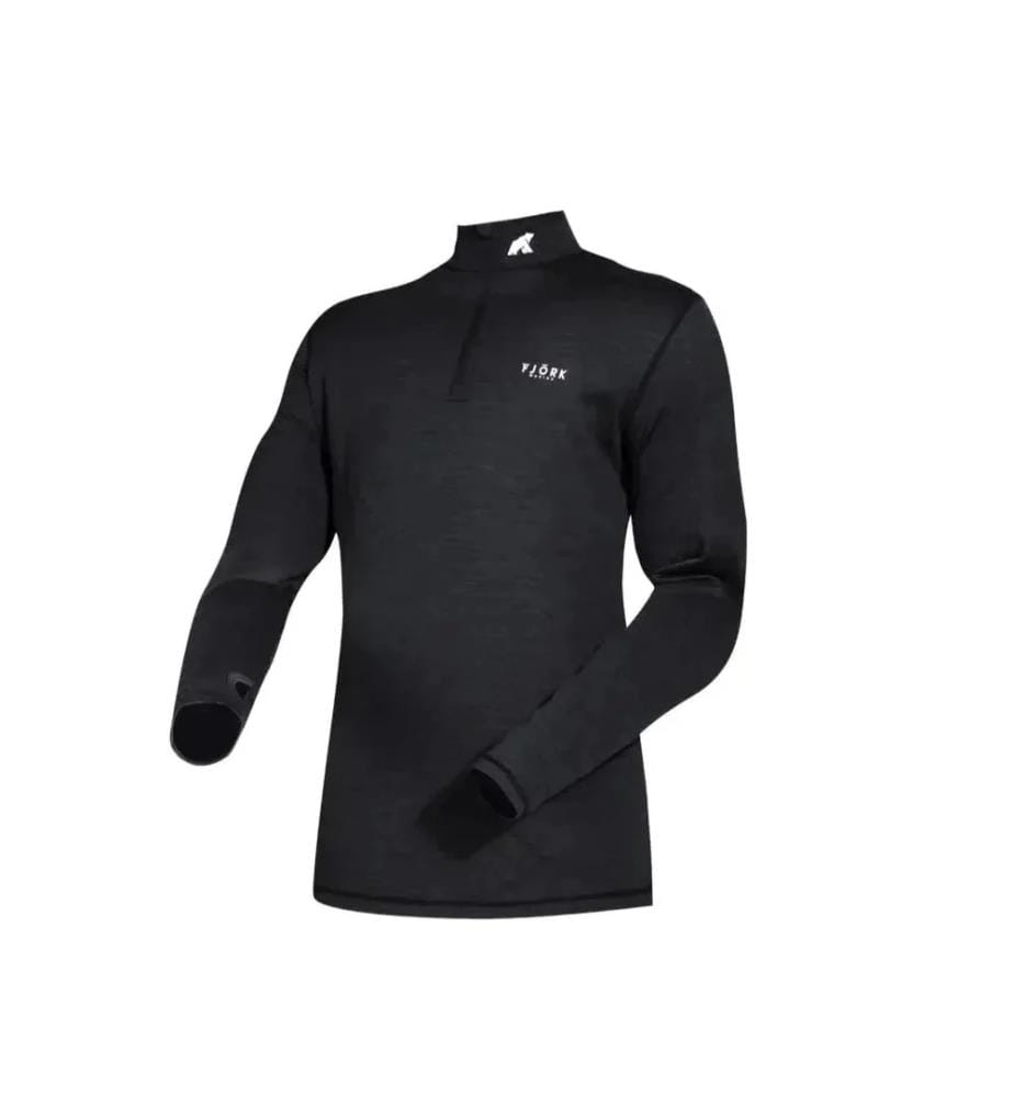 Baselayer Zip 210 Pour Femmes en Laine Mérinos - Laax Noir