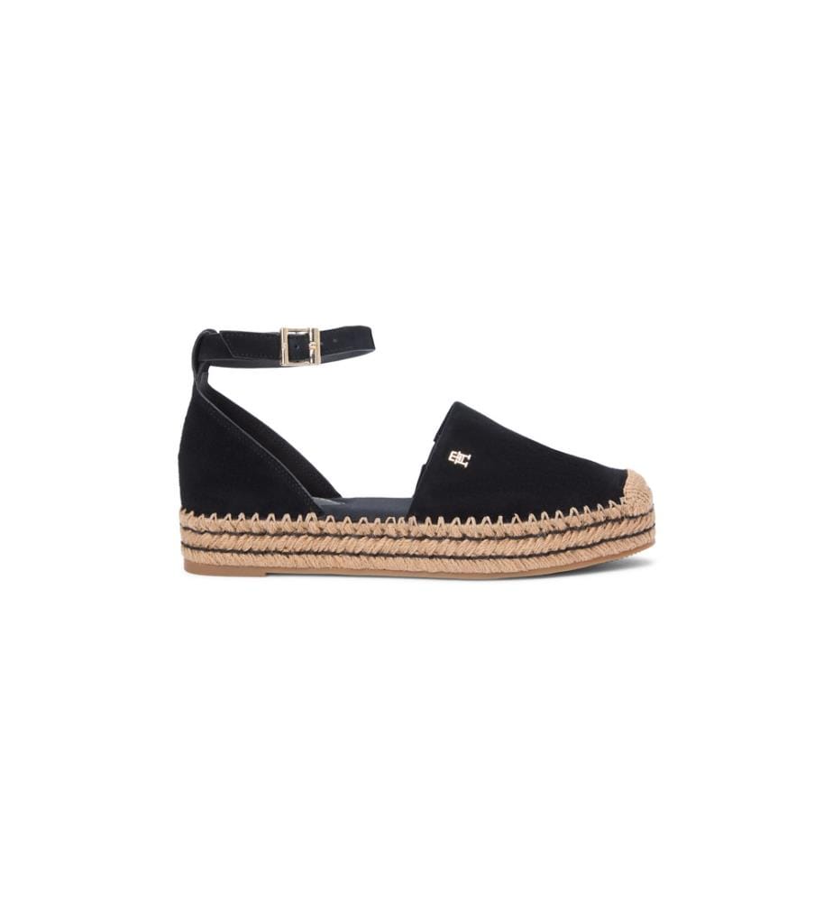 Espadrilles Compensées en Daim - Noir
