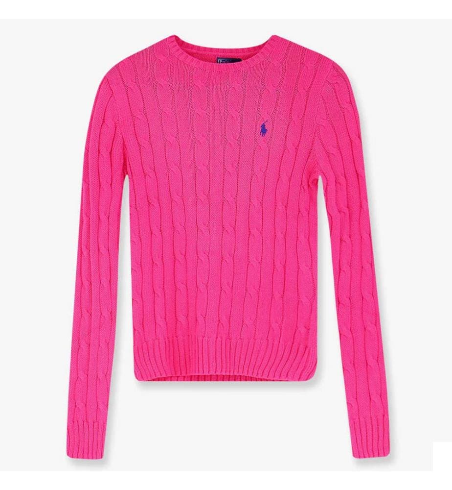 Pull en coton avec logo brodé sur le devant - Rose
