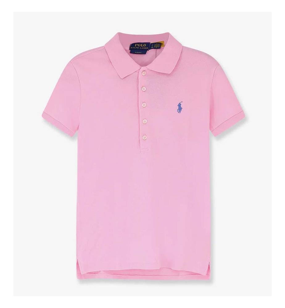 Polo en Coton mélangé avec logo brodé - Rose