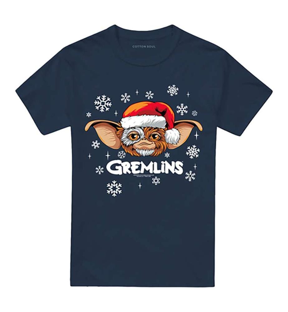 T-Shirt Gremlins Gizmo Christmas Hat T-Shirt, Navy