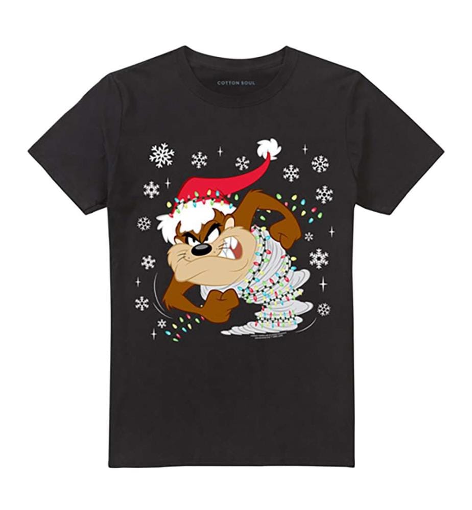 T-Shirt Looney Tunes Taz Christmas Lights