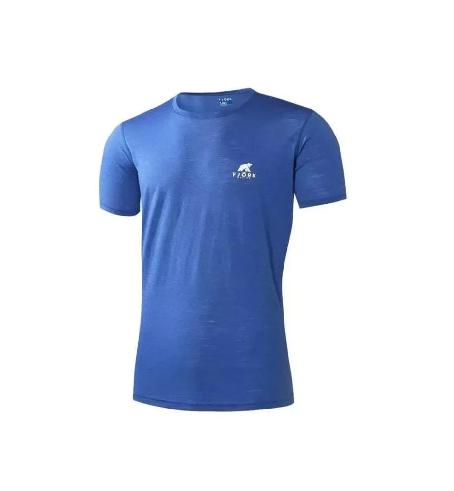 T-Shirt 100% Mérinos Ultra Light Finn MC 140 pour Hommes - Blue Zermatt