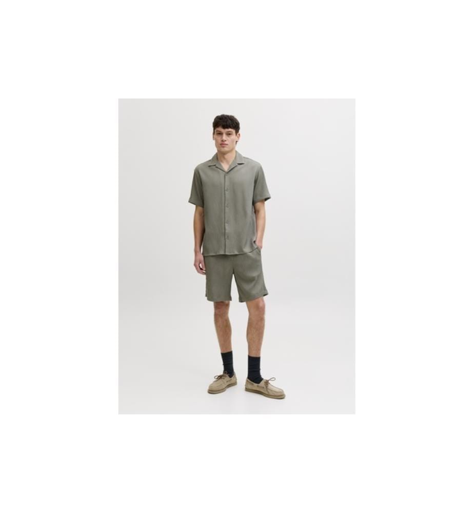 Ensemble décontracté 2 pièces chemise et short - Kaki
