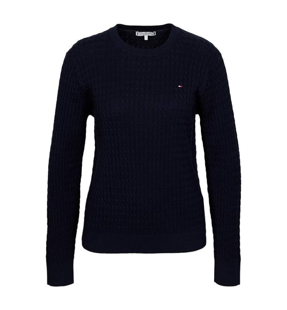 Pull à mailles torsadées - Marine