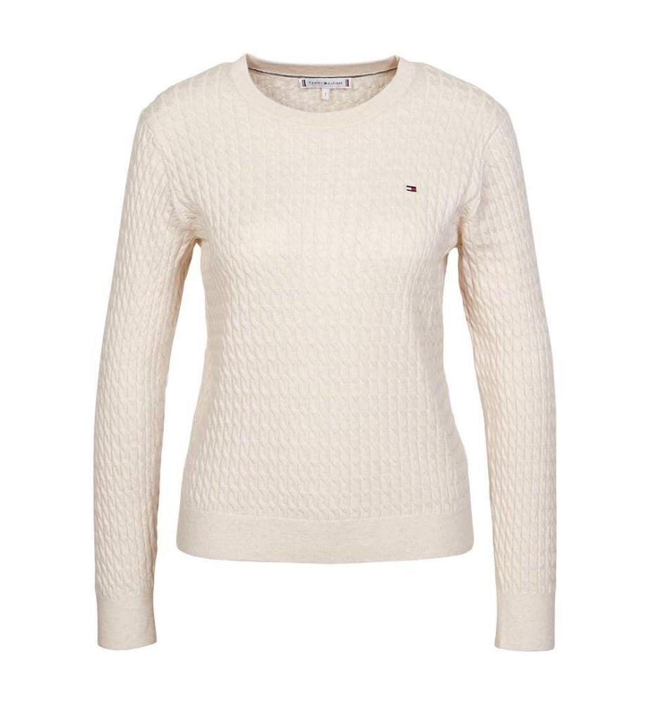 Pull à mailles torsadées - Jaune