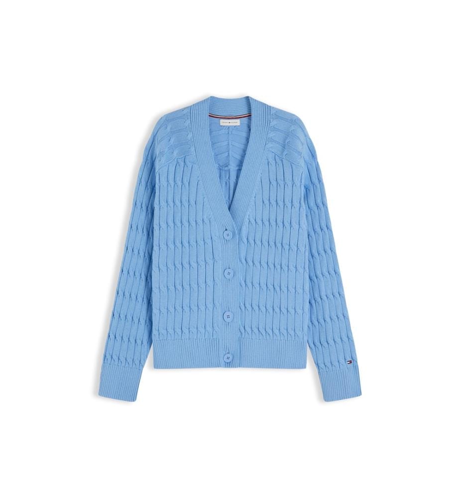 Cardigan oversize à col en V et motif torsadé