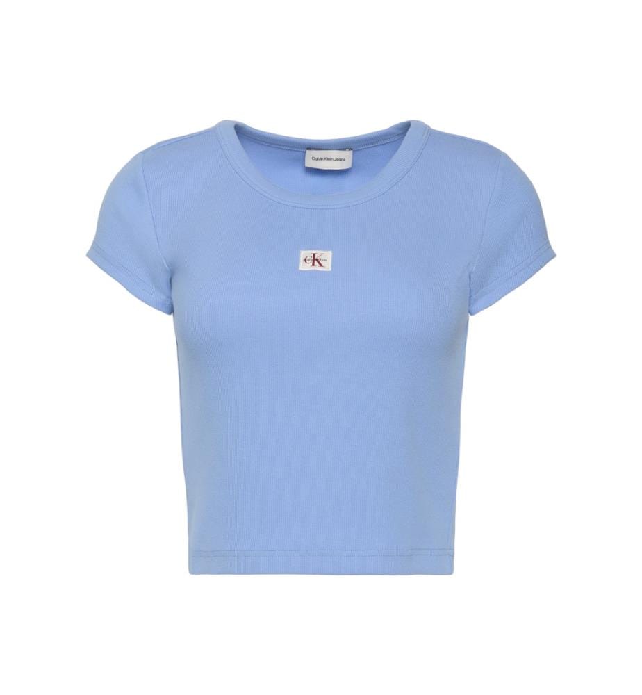 T-shirt logo monogramme tissé slim