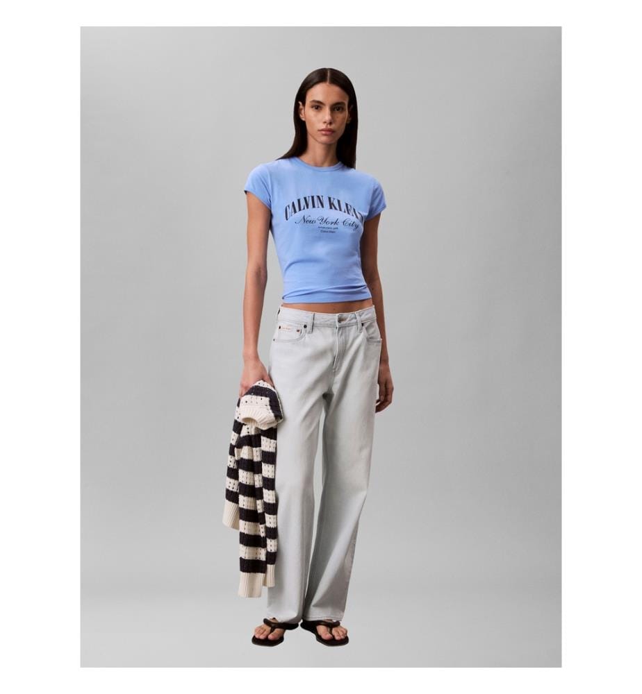 T-Shirt Slim avec Logo Universitaire - Bleu