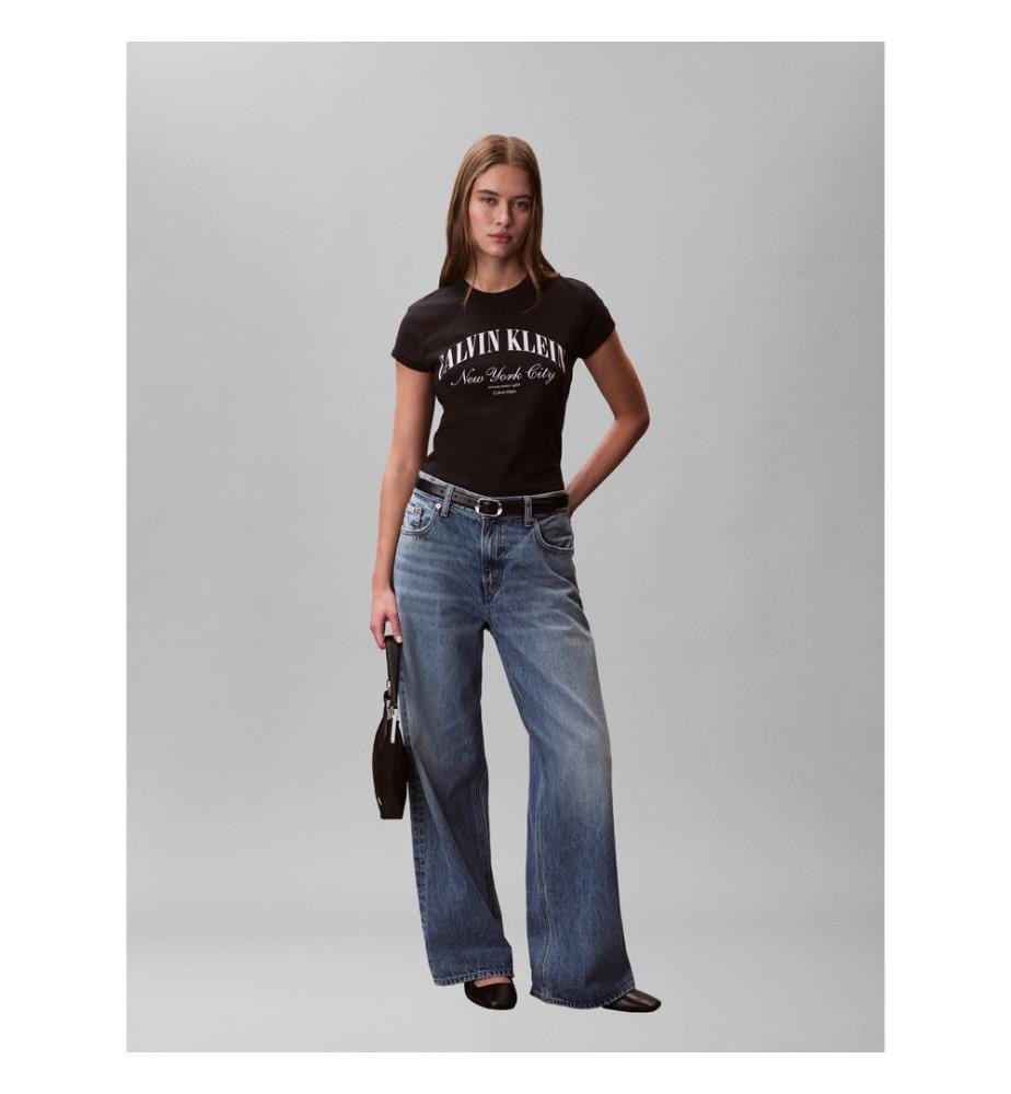 T-Shirt Slim avec Logo Universitaire - Noir