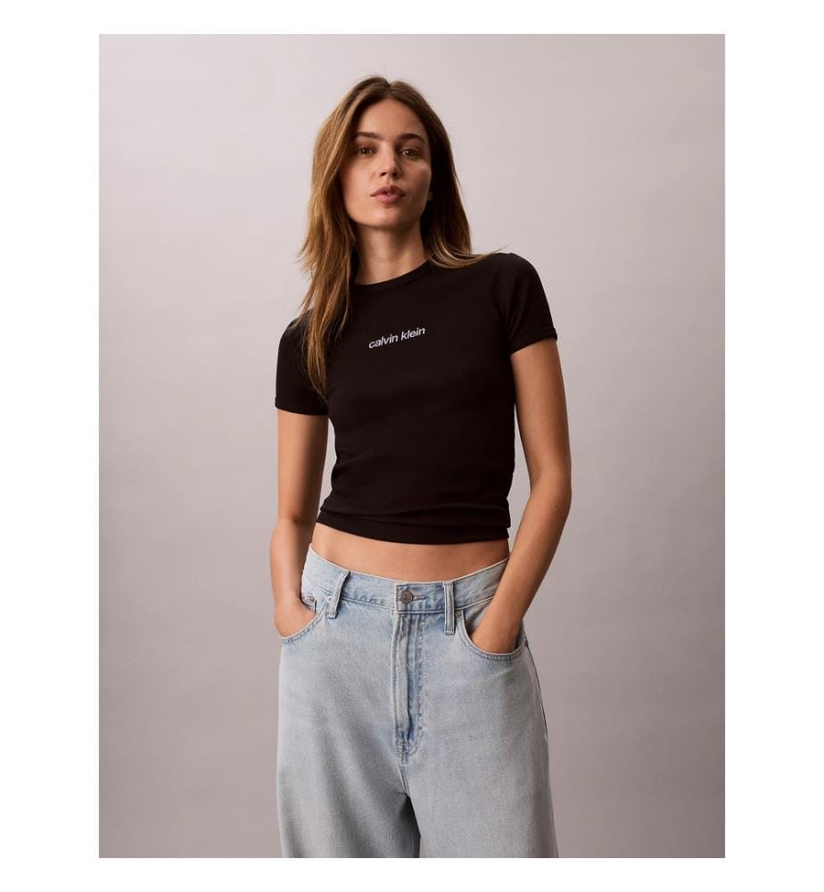 T-Shirt Côtelé - Noir