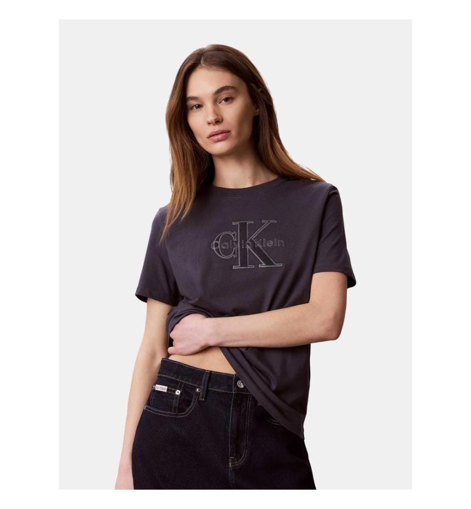 T-Shirt en Coton Délavé - Brun