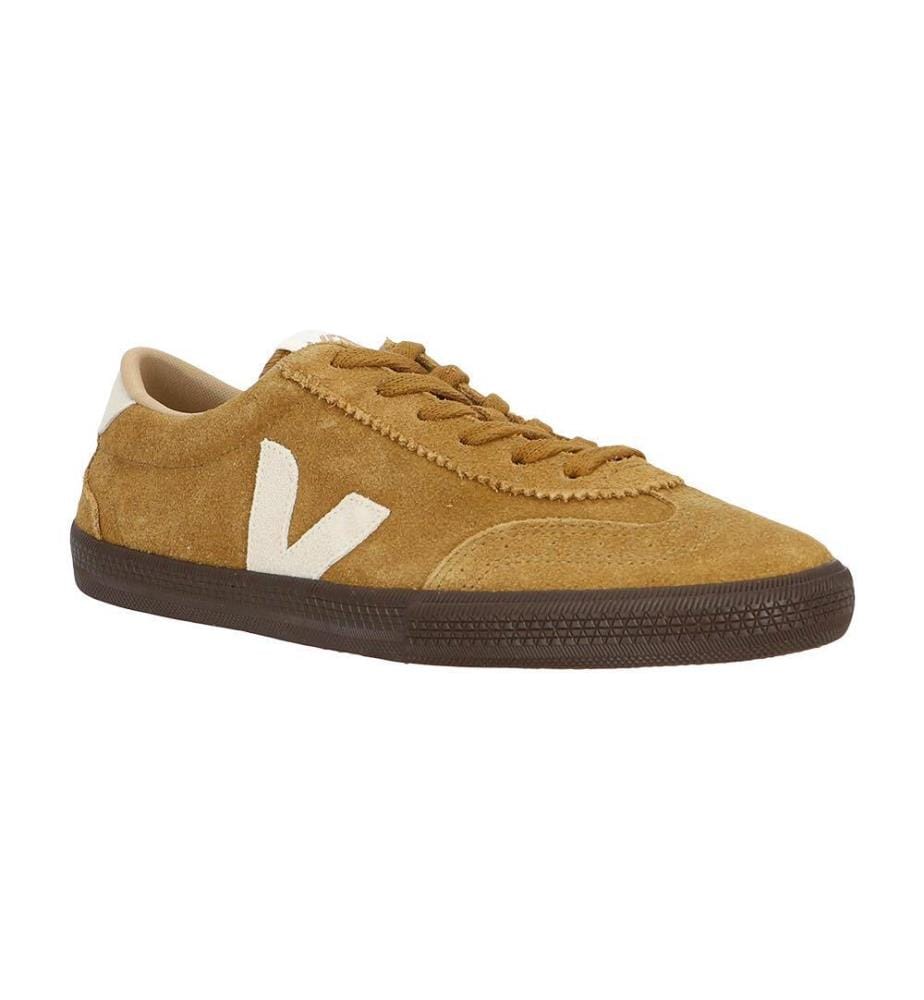 Baskets en daim avec logo contrasté - beige chaud