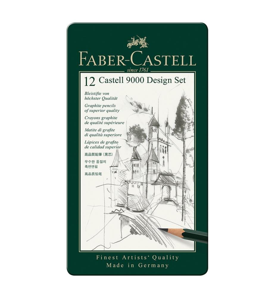 Crayons Graphite Castell 9000, set "Design" de 12 (5B-5H)