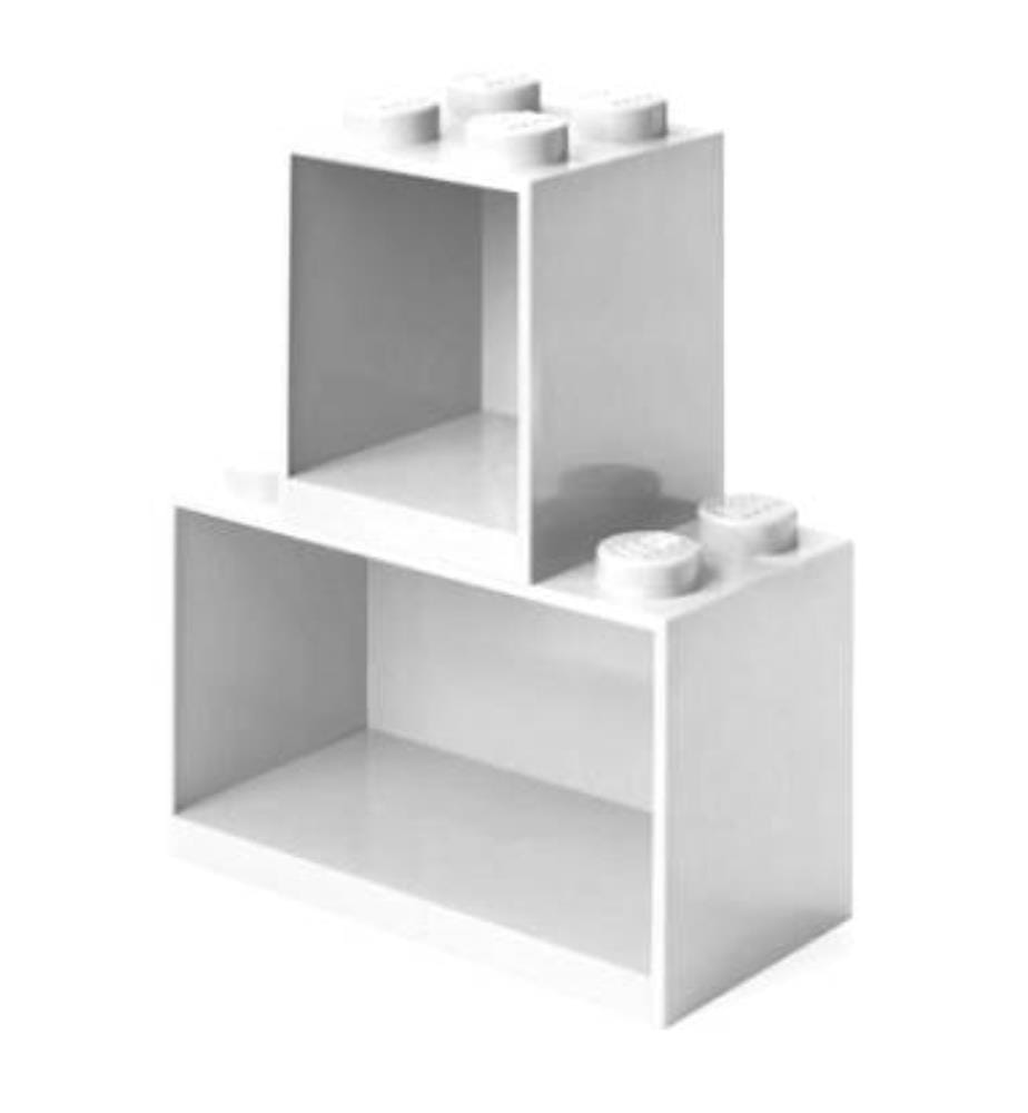 Set de 2 Etagères 4 + 8 Blocs - Blanc