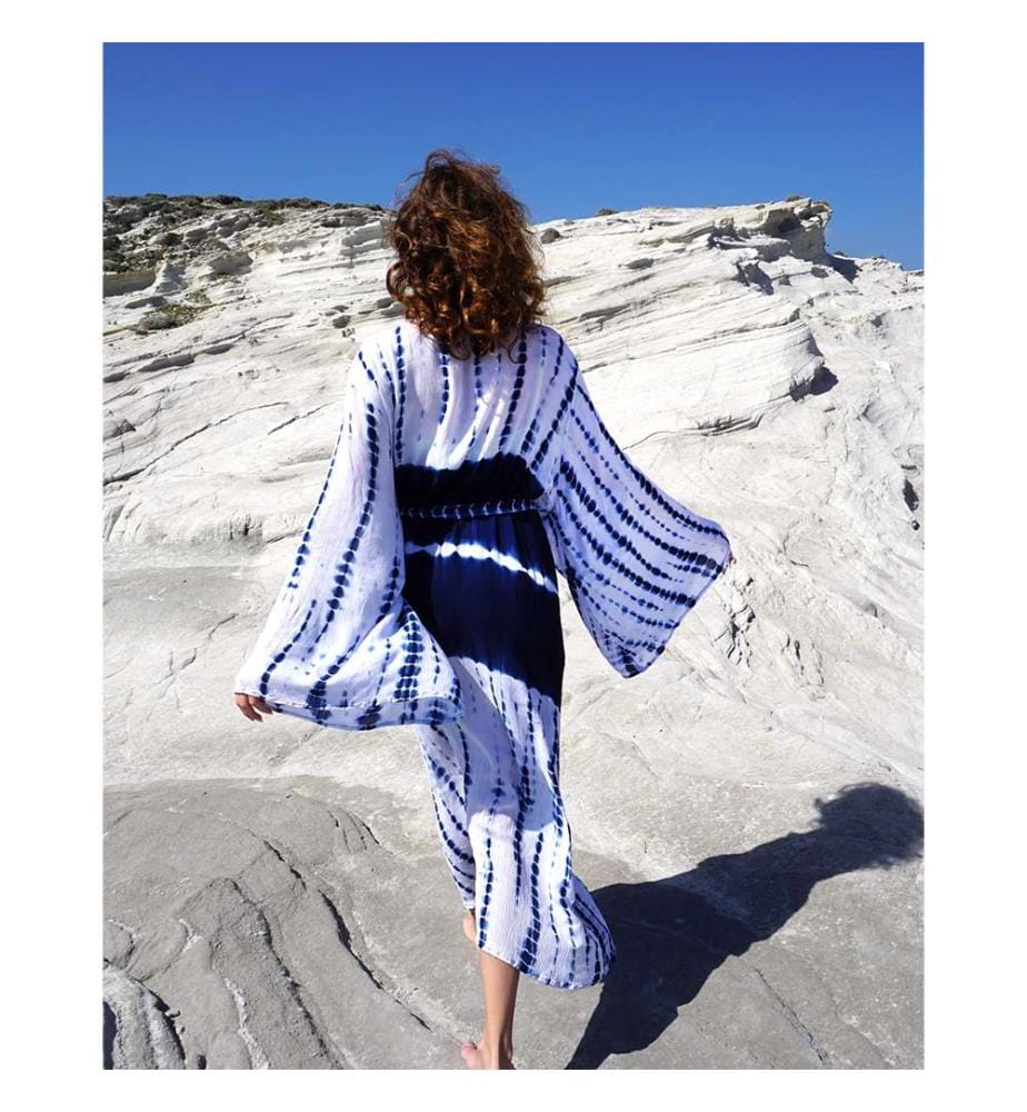 Robe de plage et peignoir 107 x 67 cm - Bleu/Blanc