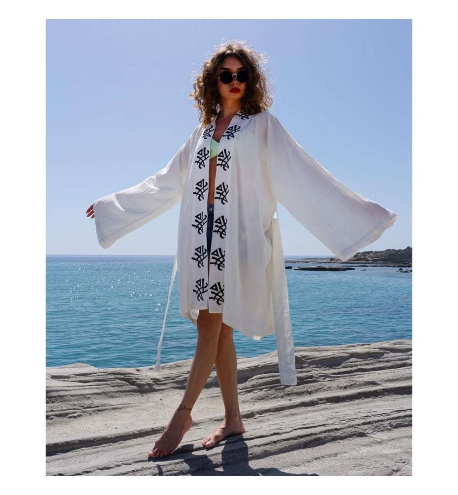 Robe de plage et peignoir 91 x 74 cm - Blanc